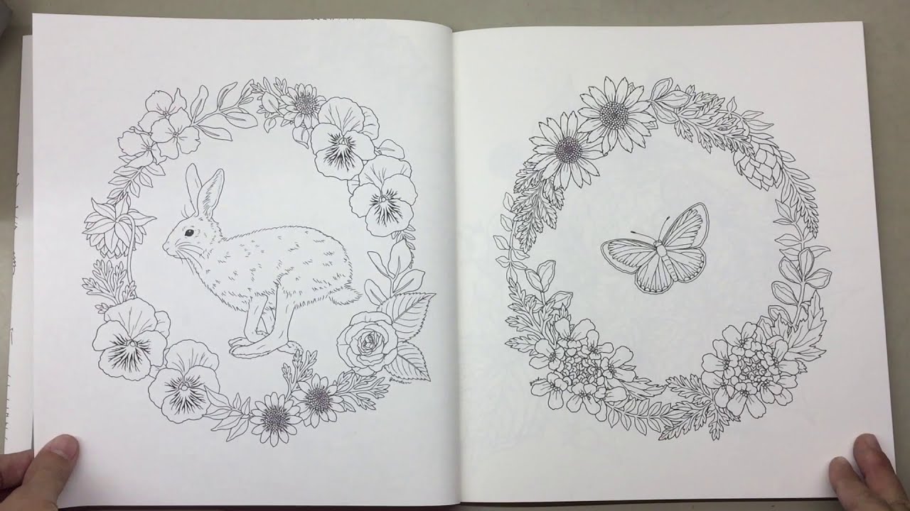 flip through japanese coloring book garden by mihoko garden