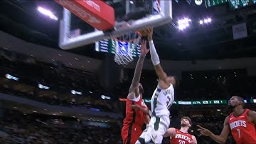 Giannis Antetokounmpo goes by Kevin Durant with a euro step & finishes with the lefty dunk on Adams
