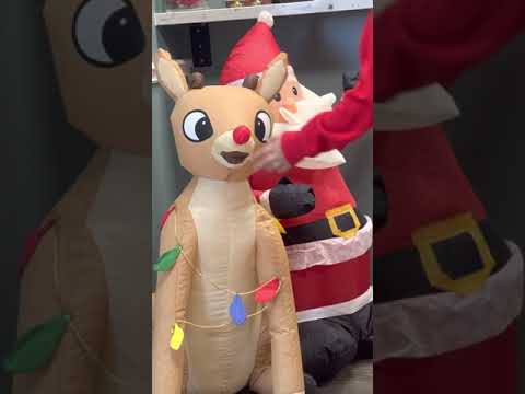Rudolph The Red Nose Reindeer And Santa Claus Inflatables Rudolph Santaclaus Shorts