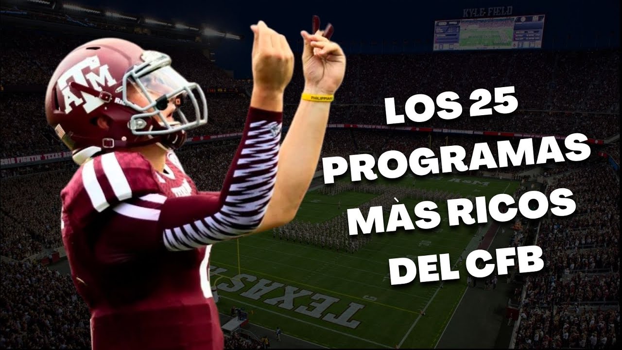 Los 25 equipos más ricos del fútbol americano colegial