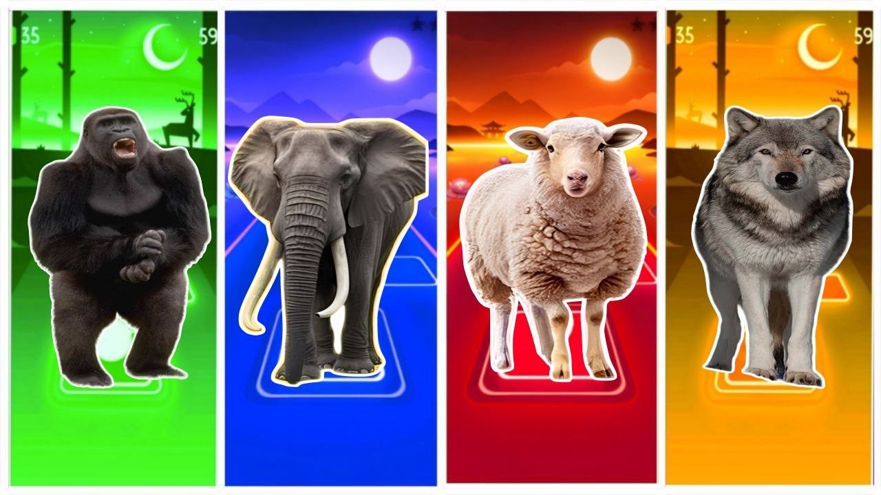 Tiles Animals😘MONKE🆚ELEPHANT🆚SHEEP 🆚WOLF 🎼Coffin