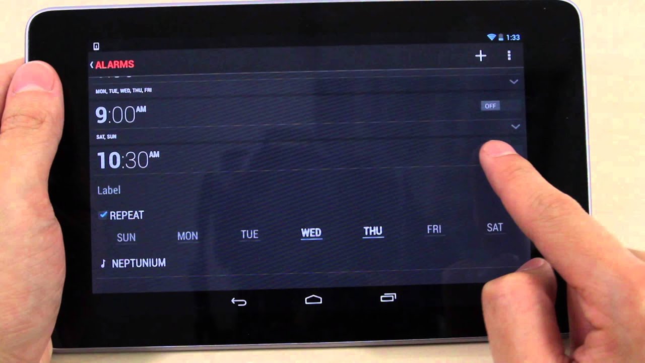 How to set the alarm and enter night mode on ASUS Google Nexus 7 YouTube