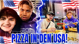 ERSTE MAL AMERIKANISCHE PIZZA TESTEN 🍕🇺🇸 MIT ELI, SIDNEY, ROHAT, MUSTI & MELINA 😂