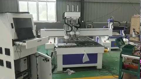 AKM1325-3 cnc router test video, 3 spindles cnc router, 3 process cnc router