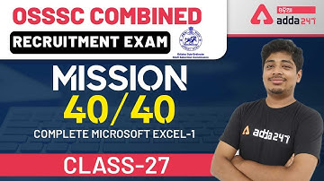 OSSSC RI, ARI, AMIN, SFS, Constable, Forest Guard 2021 | Computer Class | Microsoft Excel | #27