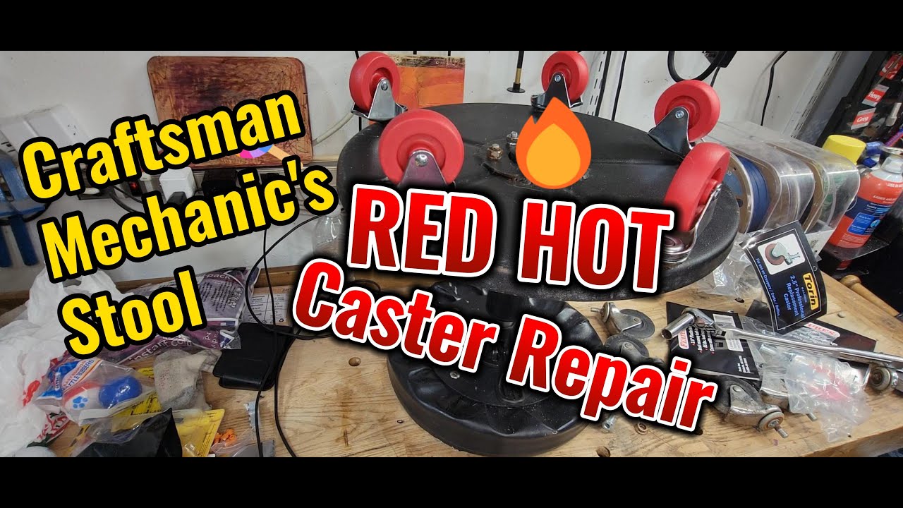 Craftsman Mechanic's Stool Caster Repair - YouTube