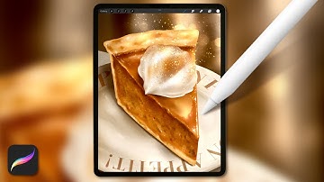 Drawing Realistic Pumpkin Pie illustration | Procreate digital painting
