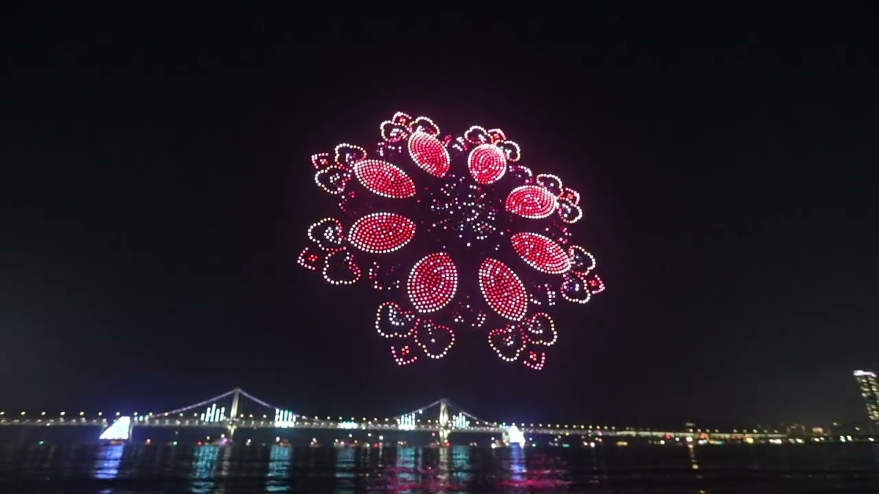 ㄱ2026년 2월 16일 병오년 설맞이 드론쇼 부산 광안리 해수욕장 상공