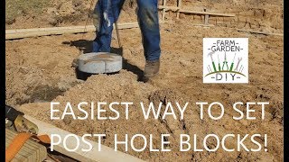 Best way to set post hole blocks or biscuits for pole barns! DIY Wealth