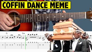 Video thumbnail of "Astronomia Meme (Coffin Dance Meme) Guitar Tutorial  +FREE TABS"