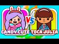 Candy cute channel vs toca julia  which toca tuber do you like more  toca boca life world