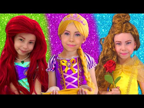 видео: Alice Pretend Play as Disney Princesses - the bedtime stories for kids