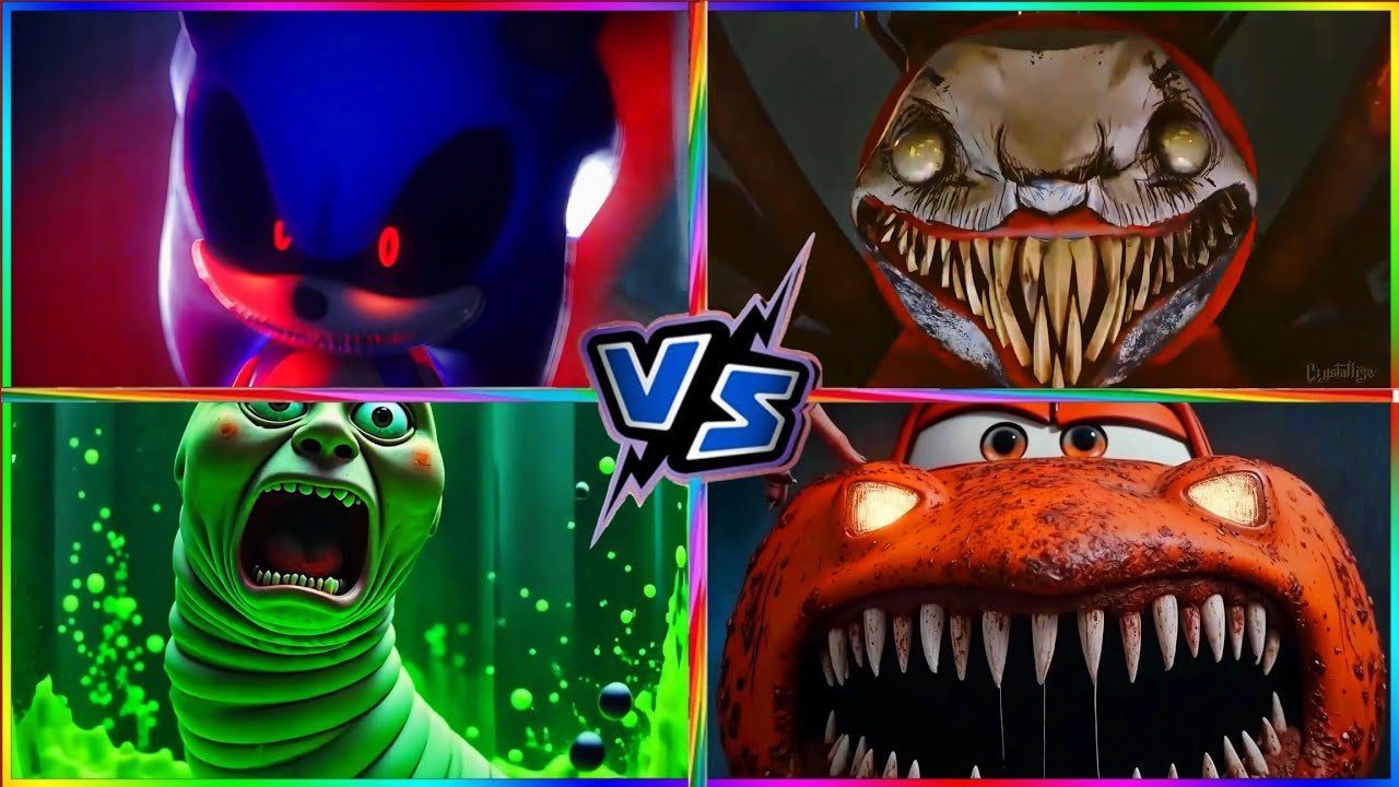 CHOO CHOO CHARLES 🆚 MCQUEEN.EXE 🆚 CURSED THOMAS WORM 🆚 SONIC EXE | EDM Rush