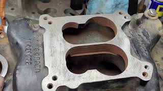 The baddest small block Chevy dual plane intake manifold? Chevy iron Bowtie intake. Marine intake.