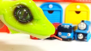 Tayo Garage & Thomas And Chuggington Wilson Toy Snark Monster Dinosaurs Happy Story