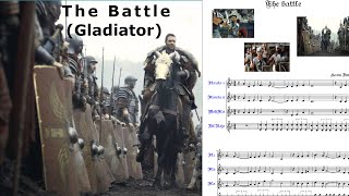 The battle. La batalla. Gladiator.Hans Zimmer. Flauta dulce partitura. Sheet music. chords