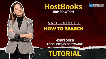 HostBooks ERP Solution : ( Sales Module ) :  How to Search