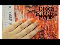 NEON Orange Fall Nails | Fluorescent Nails #3 | H&amp;M, Sweet-Touch nail-polishes