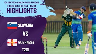 Slovenia vs Guernsey Highlights | ICC Men's T20 World Cup Sub Regional Europe Qualifier 2022 Finland
