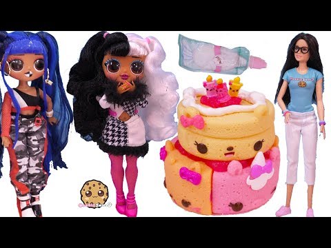 Birthday Num Noms Cake with Slime for OMG LOL Surprise Dollie Cookie Swirl C Video