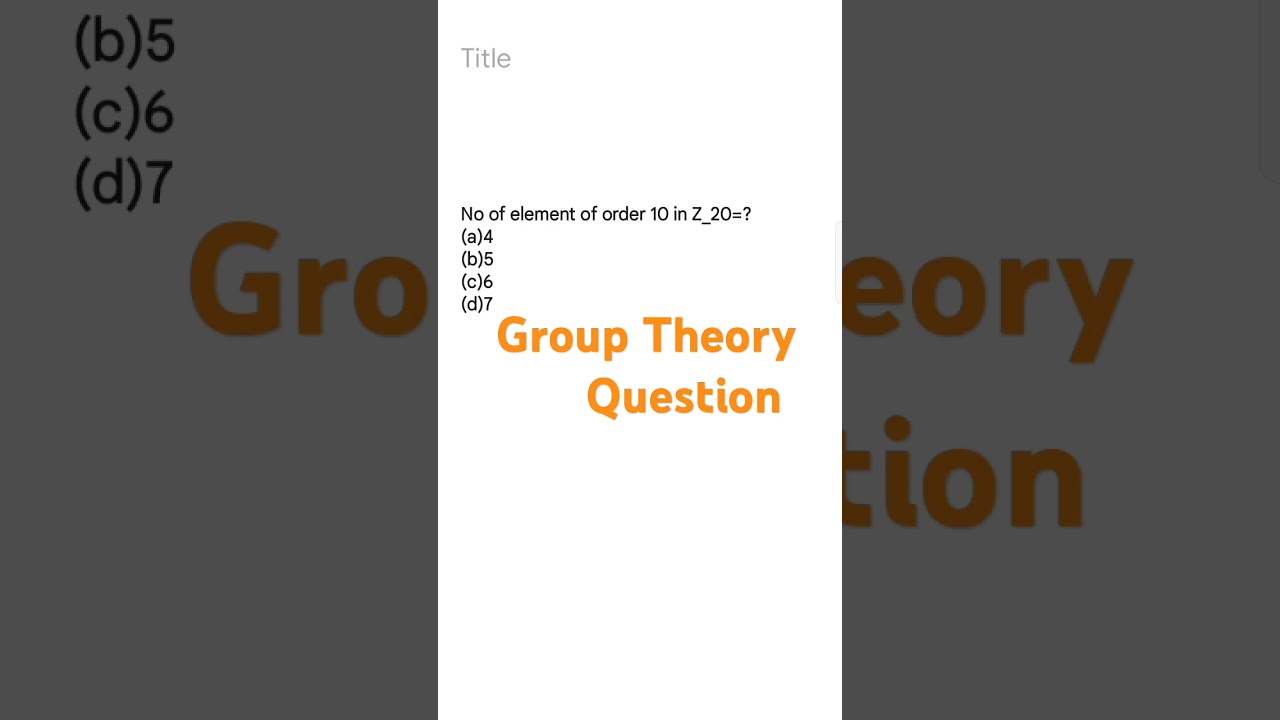 Group theory IIT jam revision 