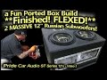 Ported box build finished 2 massive russian 12 carbon fiber subwoofers flexed test drive