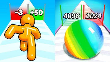 Tall Man Run vs Ball Number Merge Games 3D All Levels Gameplay Android, iOS P133
