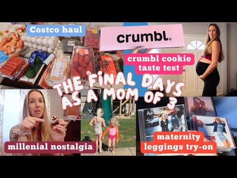 38 Weeks Pregnant Vlog - The Final Days as a Mom of 3 - Maternity Try-On, Grocery Haul, Crumbl