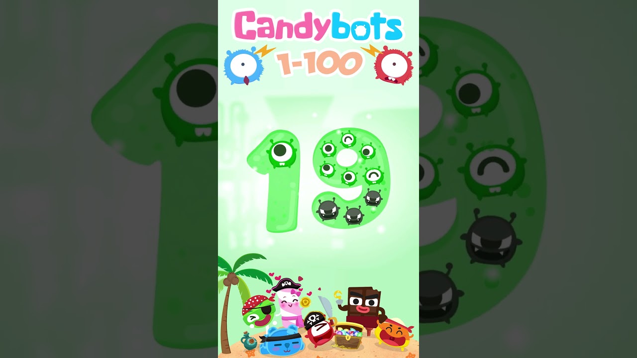 CandyBots 123 Numbers - Number 19 | CandyBots Games - YouTube