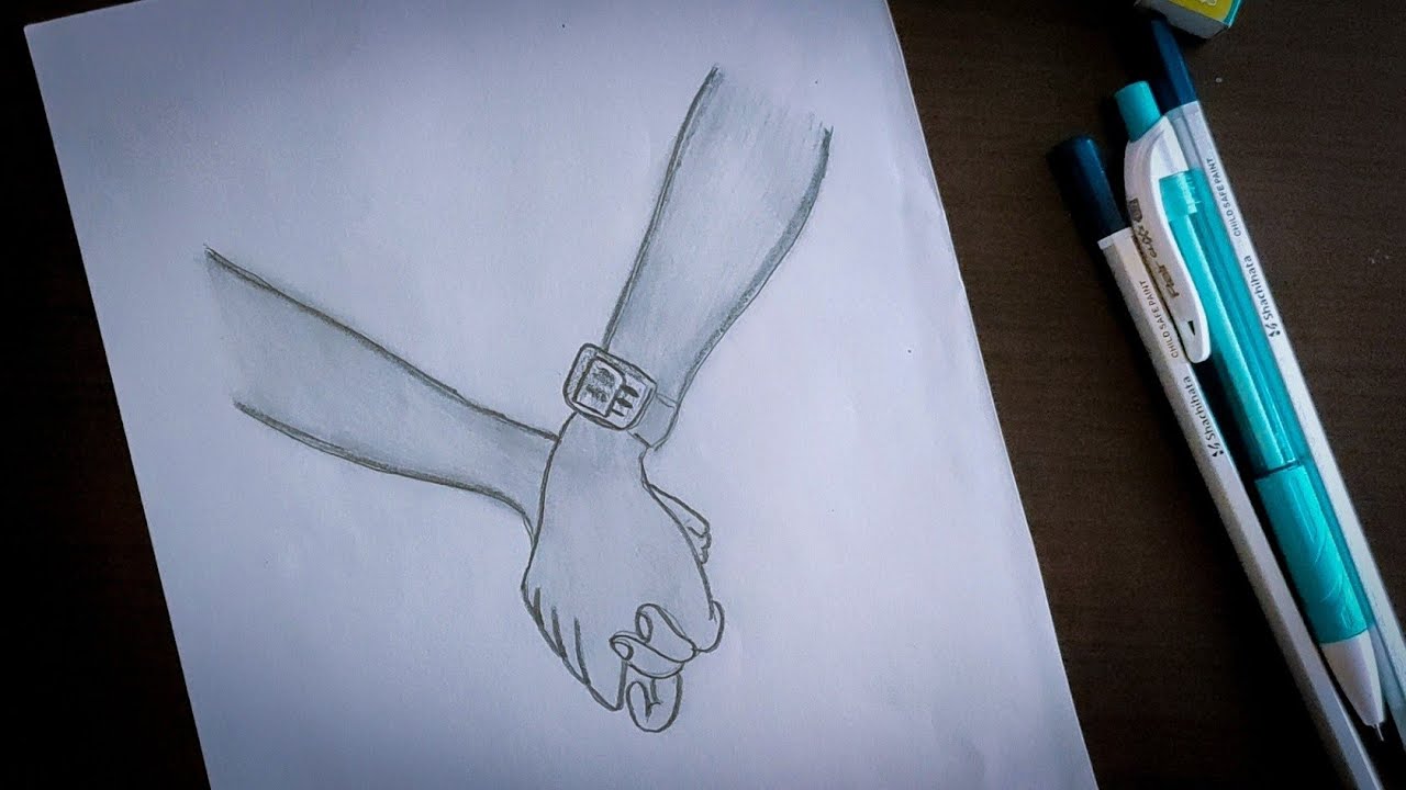 How to draw Holding Hand pencil sketch - YouTube