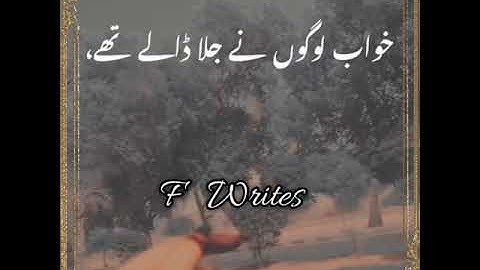 SahibZada Waqar new sad poetry status |very sad video poetry |F Writes