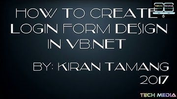 How to Create a Simple Login Form Using [VB.NET](part -1)