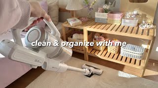 clean & organize with me 🫧 | aesthetic and relaxing room refresh 🧺