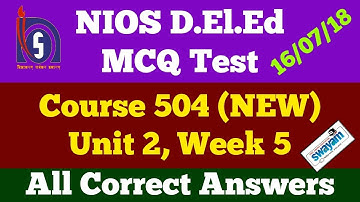 891. NIOS MCQ test, Course 504 (NEW), Unit 2