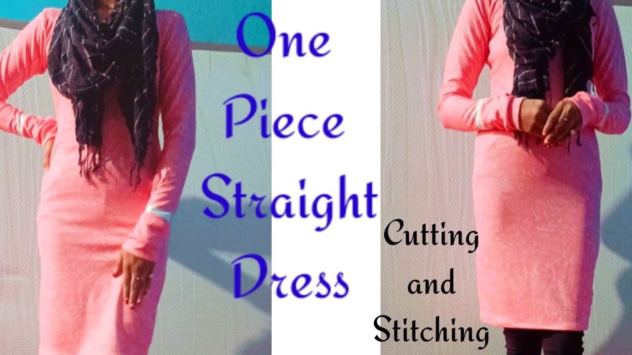 DIY One Piece Dress cutting and stitching Straight Dress cutting and stitching Bodycon