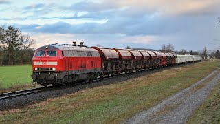 Schwere Güterzüge, Dieselsound und exotischer Bahnverkehr um Mühldorf mit 218, 203, 159 uvm.