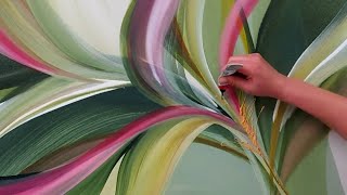 Abstract Botanical Painting with Vibrant Pink & Gold Texture ~ 'Bloom your own Way' by Rinske Douna 57,921 views 8 months ago 10 minutes, 3 seconds