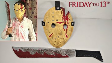 How to make Friday the 13th Machete And Part 4th Jason mask, Hockey mask from cardboard and paper