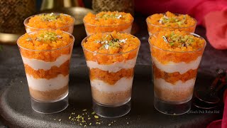 Motichoor Ladoo Cheesecake Shots Indian Fusion Dessert Recipe | No Bake Motichoor Cheesecake Jars