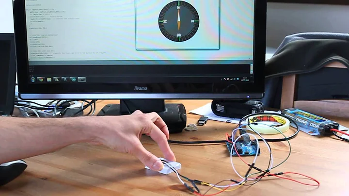 HMC5883L Compass + Arduino + Processing
