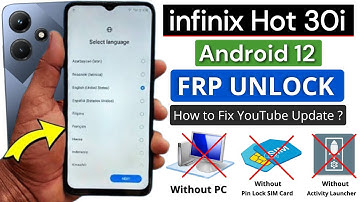 Infinix Hot 30i Frp Bypass Android 12 | Infinix 30i ((X669) Google Account Remove | Without Pc
