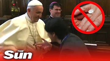 Pope Francis refuses to let Catholics kiss his ring