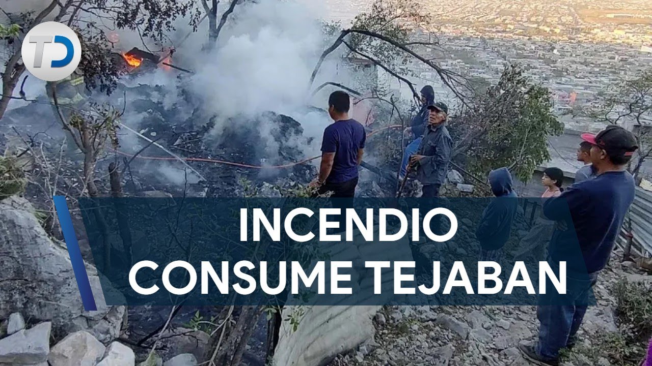 Incendio consume tejaban en el cerro del Topo Chico en Monterrey - YouTube
