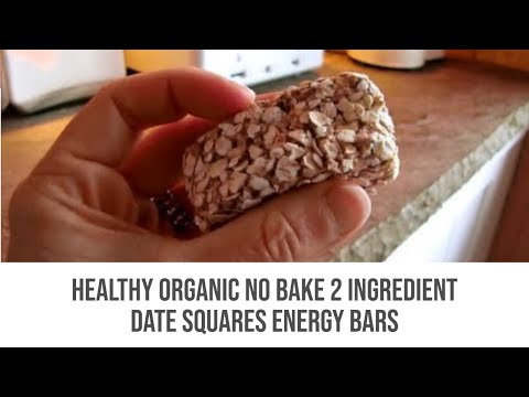 Healthy organic no bake 2 ingredients date squares (Energy bars)