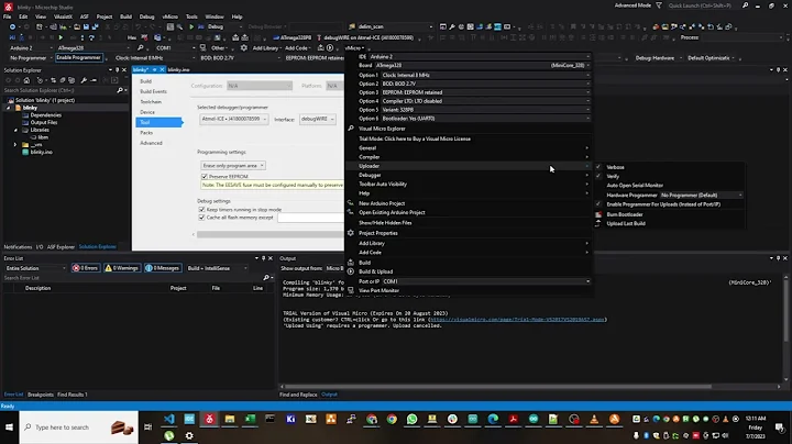 Can't get Atmel-ICE working with visual micro for Microchip Studio and an ATmega328PB