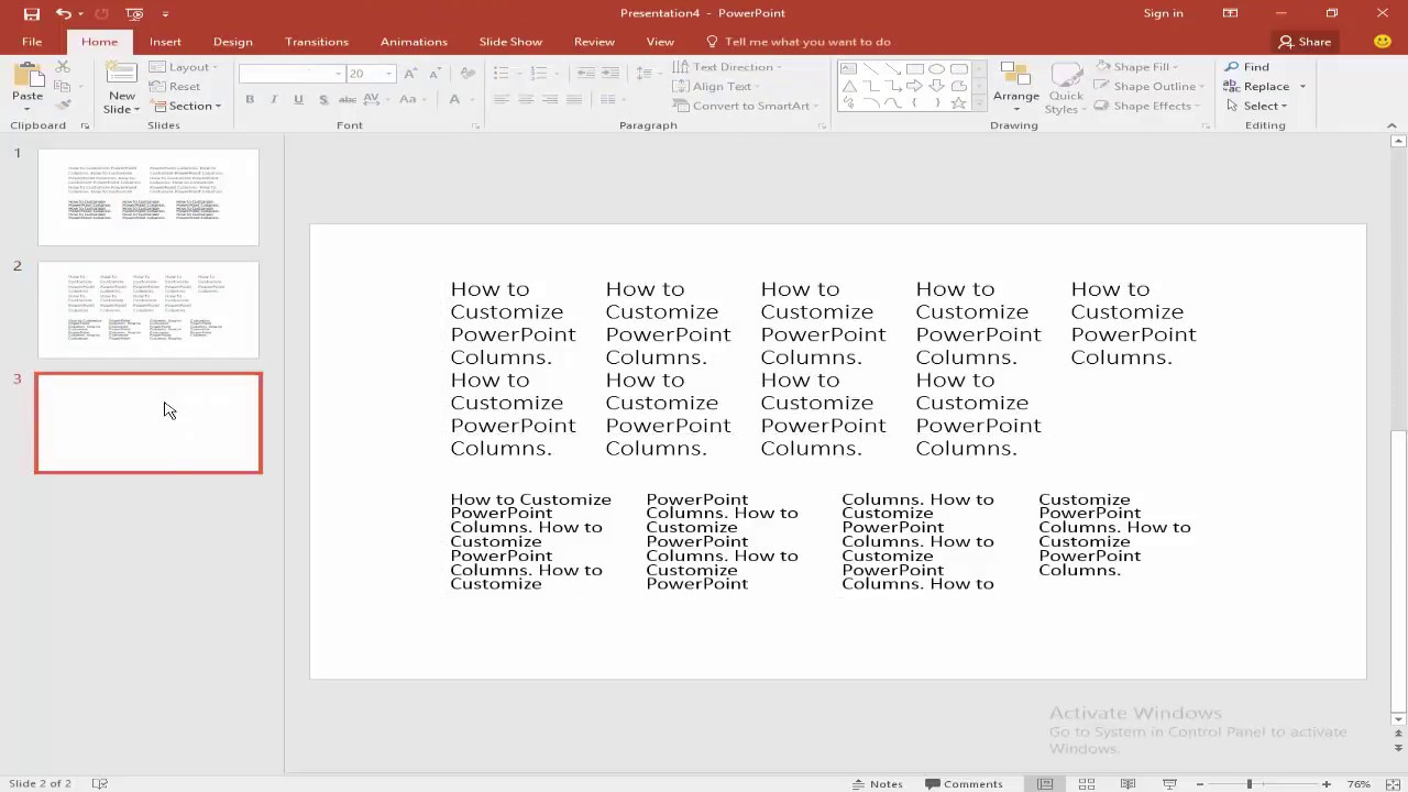 how to get bullets to be in two columns in powerpoint