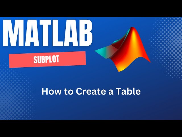 How to Create a Table in MATLAB - YouTube