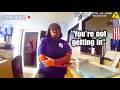 Power Tripping Security Guard Refuses to Let Cop Through
