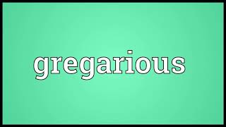 gregarious meaning in English