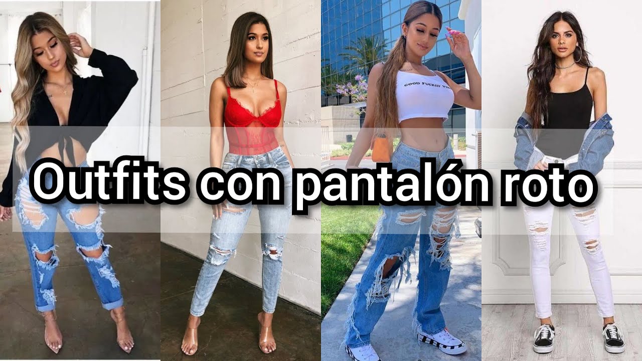 Con que combino mi pantalón roto en mis outfits - YouTube